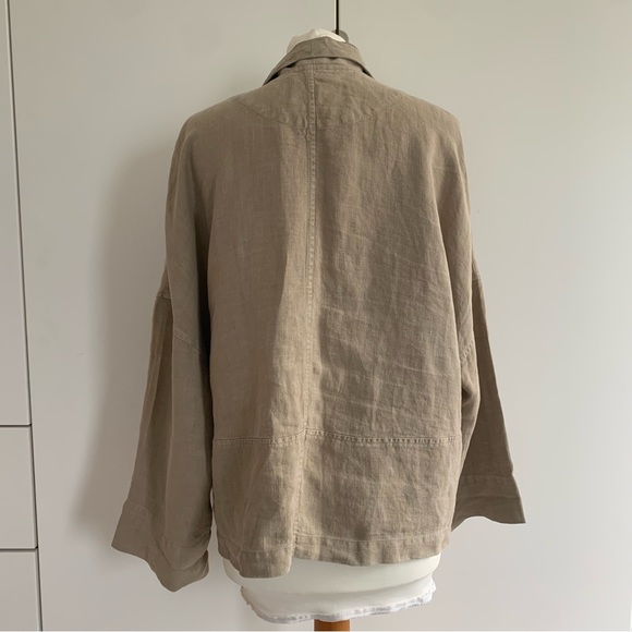 OSKA Linen Summer Jacket Size 2 UK 12 Ecru Lagenlook Artisan - Picture 2 of 12